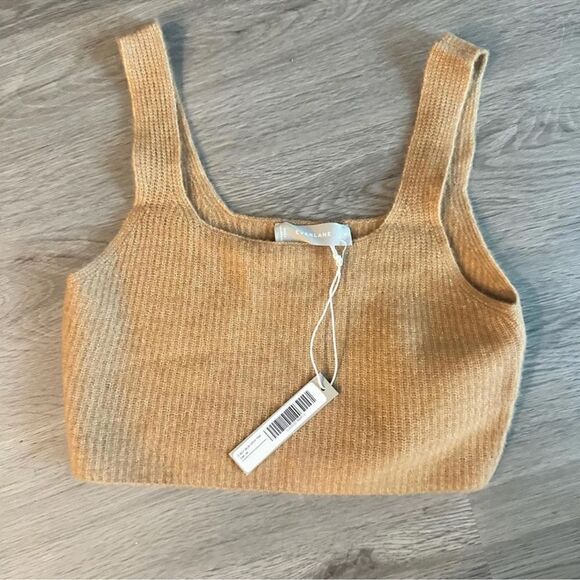 Everlane Sweater Brahmi  Crop Top•camel neutral summer bralette tank lounge bra - Picture 4 of 13